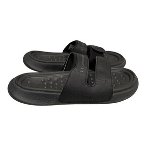 Under Armour Slide Sandals Womens Size 9 Black Adjustable Strap Shoes 3025045
